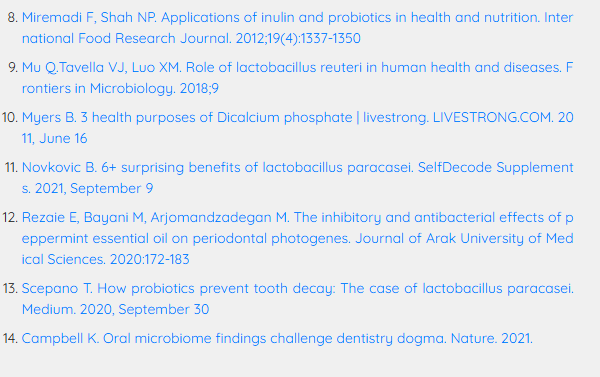ProDentim review scientific citations and medical studies on probiotics