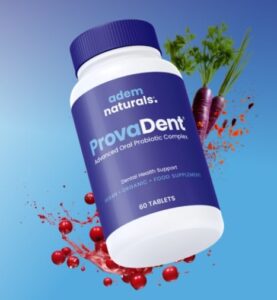 High-quality image of the ProvaDent Advanced Oral Probiotic Complex bottle, confirming authenticity for the provadent official website link.