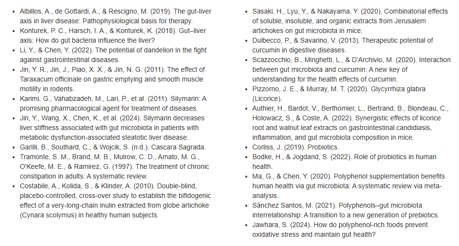 Scientific references and clinical research studies on probiotics for gut health and digestive system support
