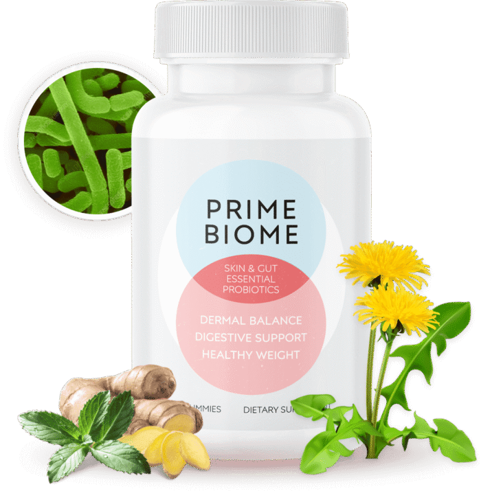 PrimeBiome skin and gut essential probiotics product image