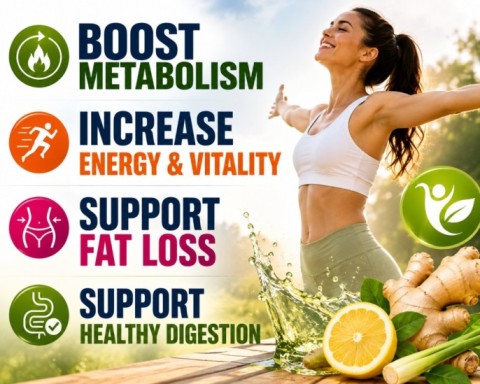 Nagano Tonic Review infographic highlighting natural weight management benefits, metabolism support, daily energy, appetite control, and healthy digestion.