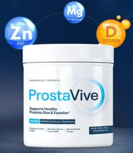 ProstaVive bottle showing natural supplements for prostate health