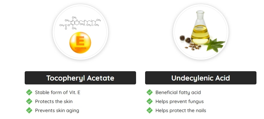 Kerassentials Review image detailing the complete Kerassentials ingredients list which features a natural formula for fighting onychomycosis.
