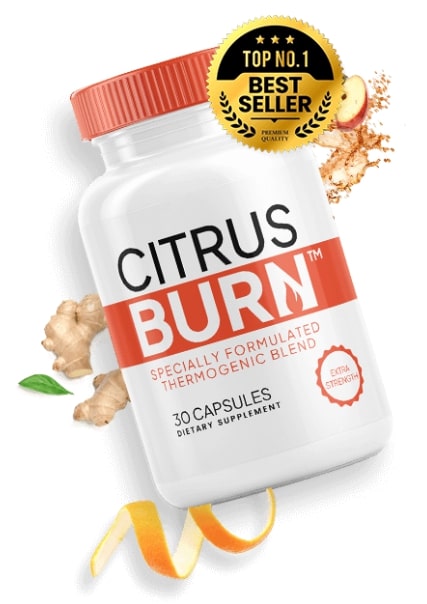 CitrusBurn supplement bottle, a naturally formulated thermogenic blend designed to fix slow metabolism after 35 and break Thermogenic Resistance.