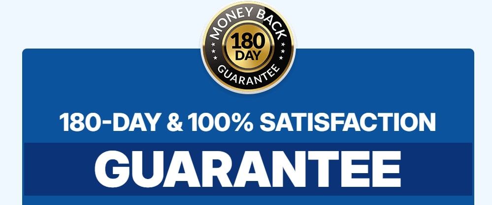 CitrusBurn 180-Day & 100% Satisfaction Money-Back Guarantee, assuring risk-free purchase for fixing slow metabolism after 35.