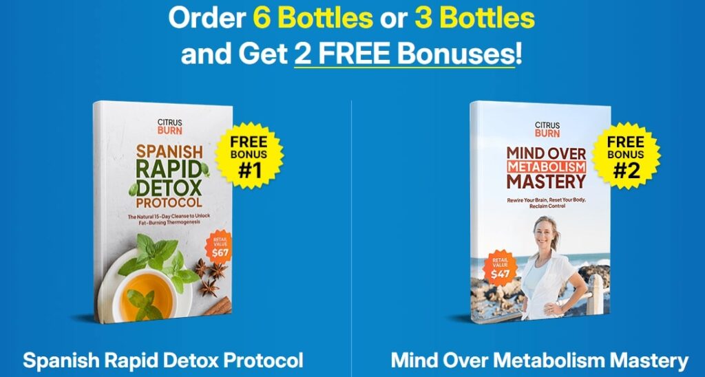 Bonus digital guides included with CitrusBurn order to support metabolism and healthy weight management after 35