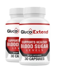 Gluco Extend Review showing product bottle natural blood sugar support supplement