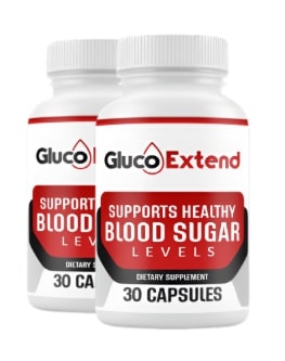 Gluco Extend Review showing product bottle natural blood sugar support supplement