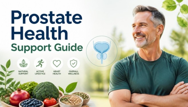 Natural Supplements for Prostate Health featuring a wellness approach for men’s prostate support, healthy lifestyle habits, and daily nutritional care
