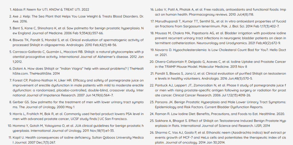 Scientific references and clinical studies for Prostadine including research from New England Journal of Medicine and Andrologia