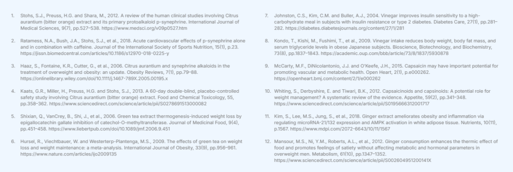 Scientific references for natural metabolism boosters to address slow metabolism after 35