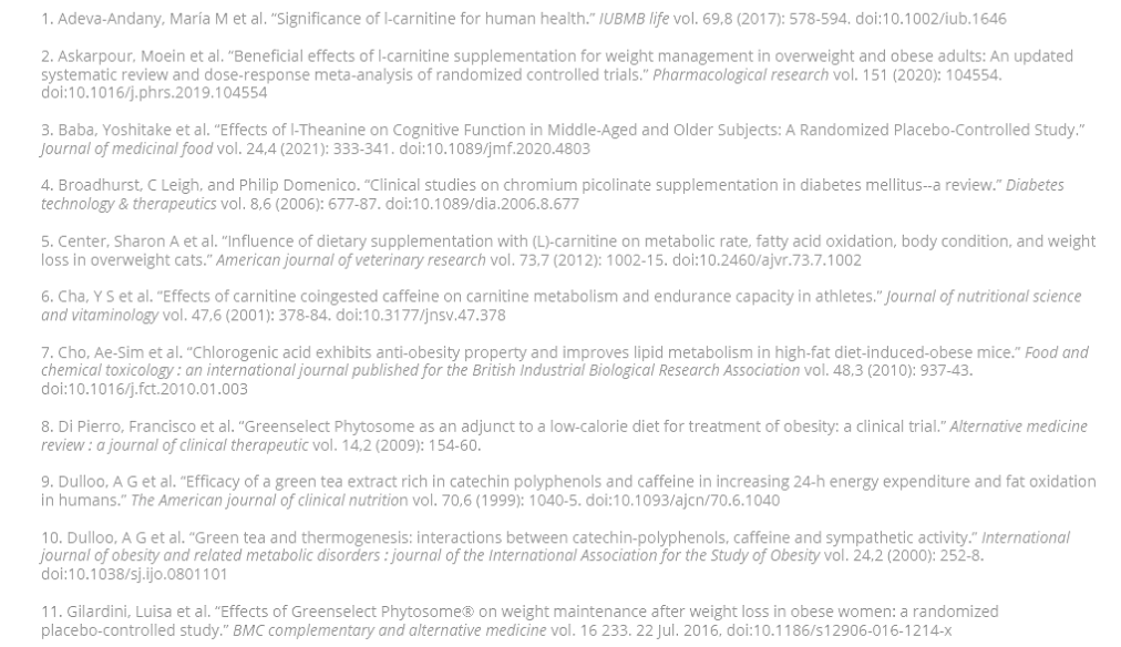 Scientific references and clinical studies for java burn reviews 