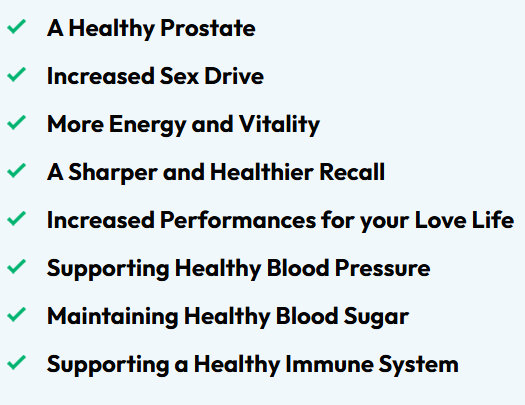 Key benefits of natural supplements for prostate health including increased energy and healthy blood sugar