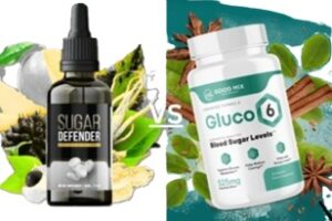 Gluco6 vs Sugar Defender comparison showing blood sugar support formula for healthy fat-burning metabolism and fixing mid-day energy crashes