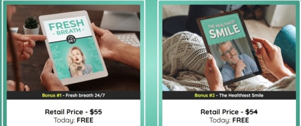 DentiCore free bonus guides Fresh Breath and Healthiest Smile as featured in our ProDentim vs DentiCore Review 2026.