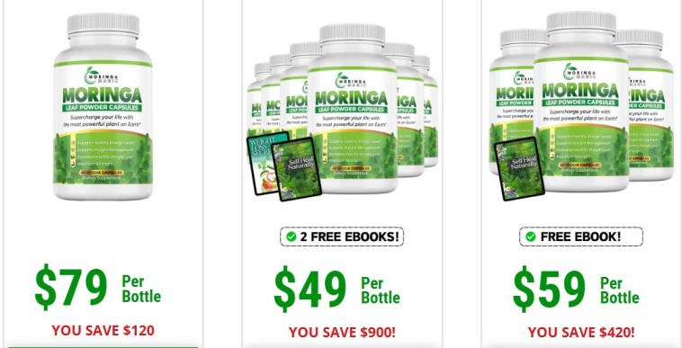 Best value on Moringa Magic dietary supplement with detailed Moringa Nutrition Facts on the label