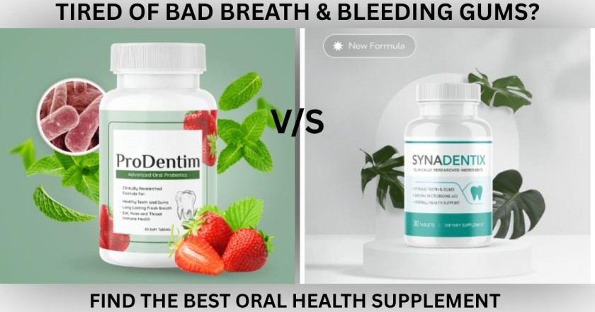 Prodentim vs Synadentix Reviews 2026 comparison for gum health, bad breath, and strong teeth
