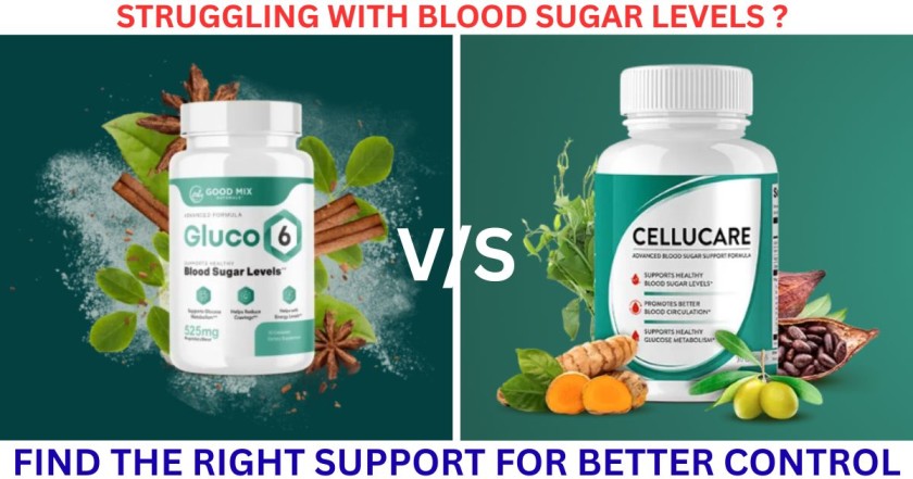 Gluco6 vs CelluCare review 2026 comparison for blood sugar support and supplement differences