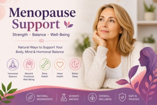 Menovelle Review 2026 feature image showing a woman experiencing menopause symptoms with a bright, calming wellness background representing natural menopause support.