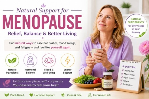 Menovelle Review 2026 image showing a woman over 40 experiencing menopause relief with natural supplements for hot flashes, mood swings, and hormonal balance