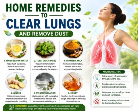 How to detox lungs naturally with simple home remedies including warm lemon water, tulsi, turmeric milk, ginger, steam inhalation, and honey to support healthy lungs and help remove dust from airways.