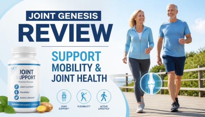 Joint Genesis Review showing a joint support formula designed to promote mobility, flexibility, and overall joint health.