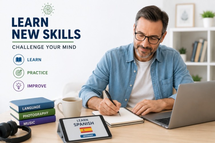 Brain Exercises for Adults through learning new skills, language practice, creative hobbies, and personal development activities that support mental sharpness